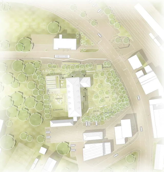 Lageplan_Erster Preisträger_Buero <abbr>BB</abbr> und Landschaftsarchitekturbuero Doris Herrmann