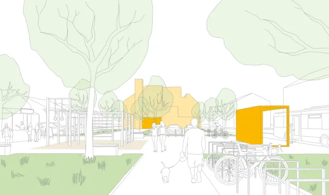 Mörfelden_Allendeplatz_Perspektive_B1_Blick_Richtung_Forum