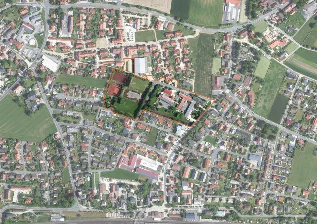 Ortholuftbild der Ortsmitte von Speichersdorf